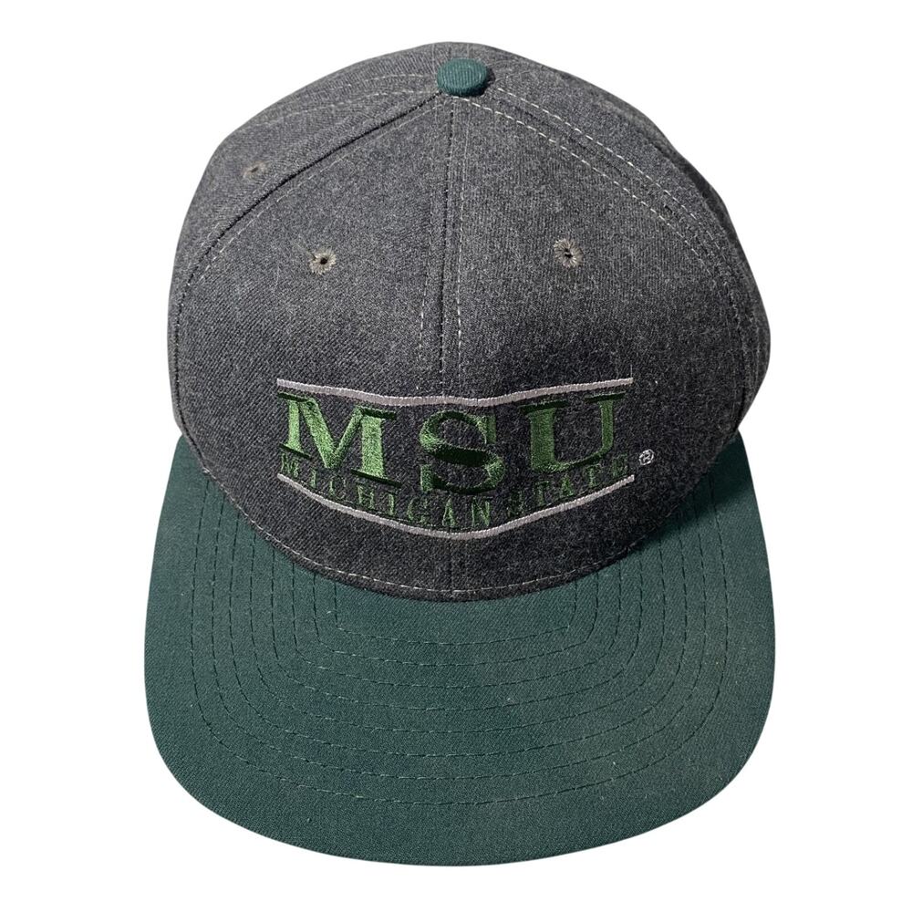 Vintage Michigan State University MSU Hat Snapback Cap Adjustable USA Made